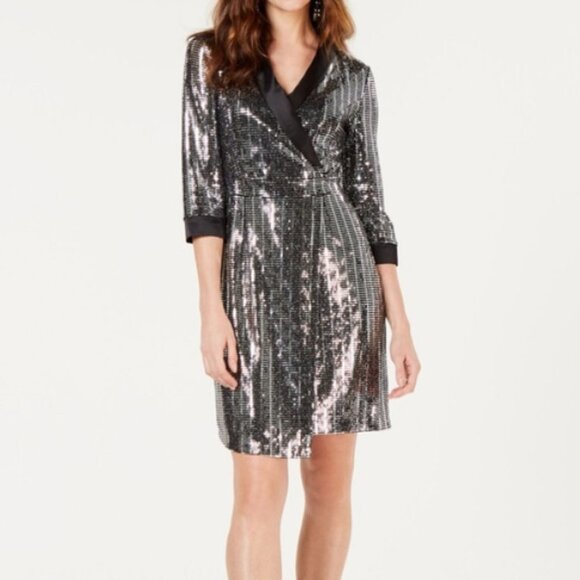 INC International Concepts Mirror Ball Blazer Dress - Picture 1 of 16